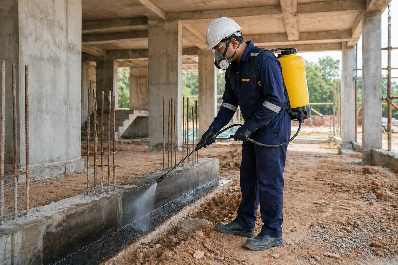 Pre-construction termite treatment area